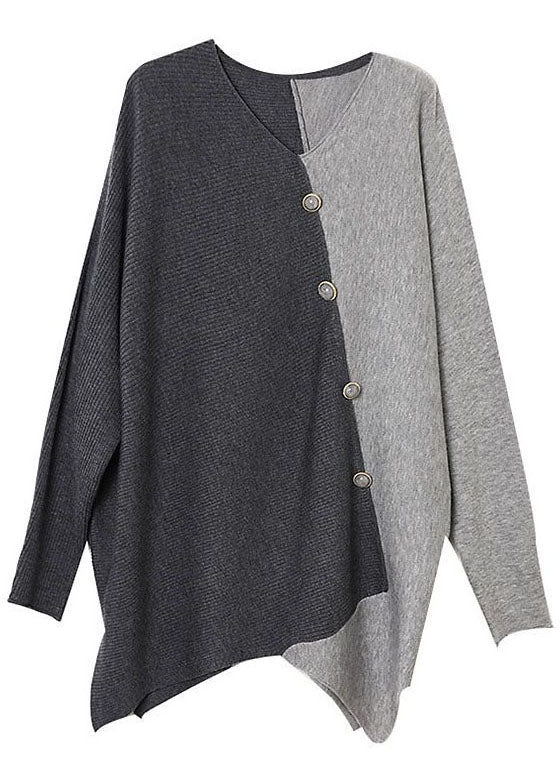 Asymmetric Knitted Shirt for Women