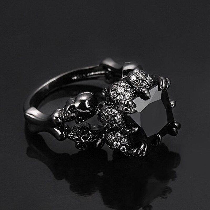 BLACK RHODIUM-PLATED DEMON PRINCESS RING