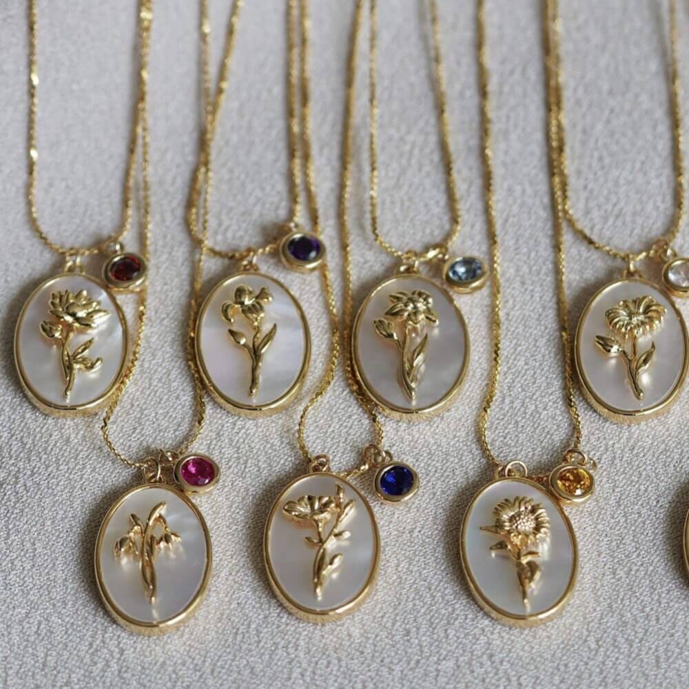 Birth Month Flower Necklace