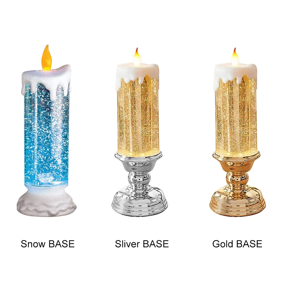 Colour-changing LED Water Candle with Glitter