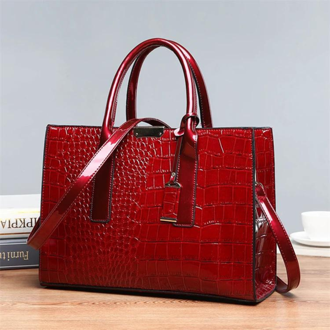 Crocodile-patterned handbags for women