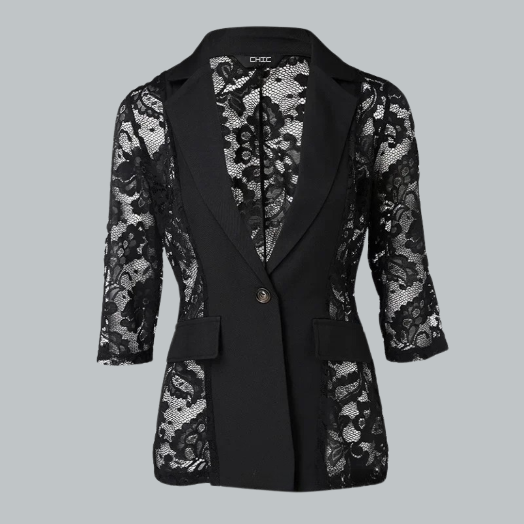 Dames Blazer Fitted Kant Elegant