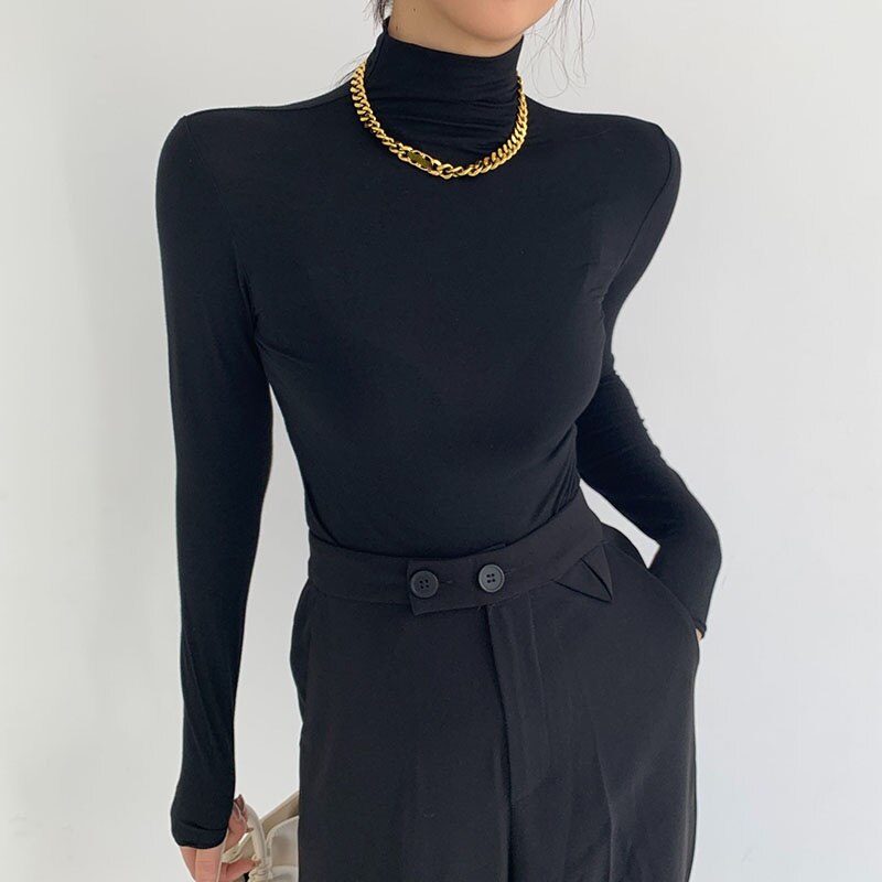 Women's Turtleneck High Collar Casual Lightweight for Autumn and Winter