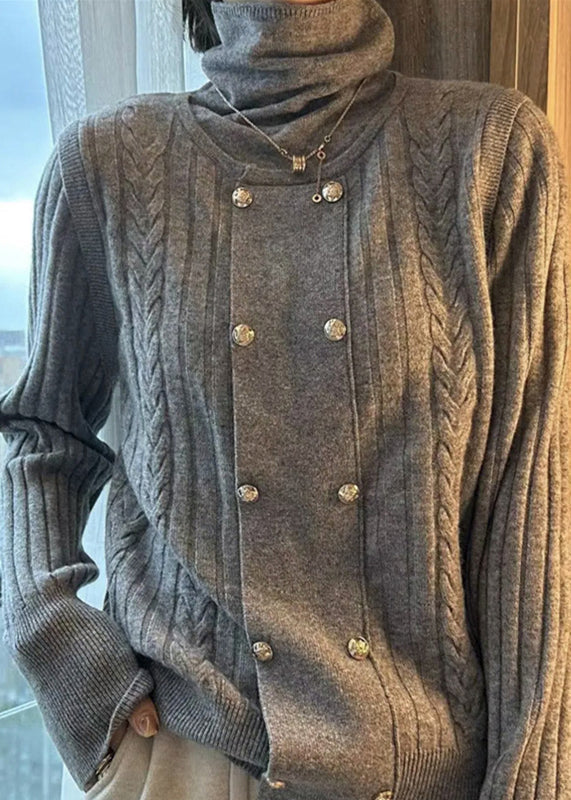 Women's Turtleneck Loose Fit with Patchwork