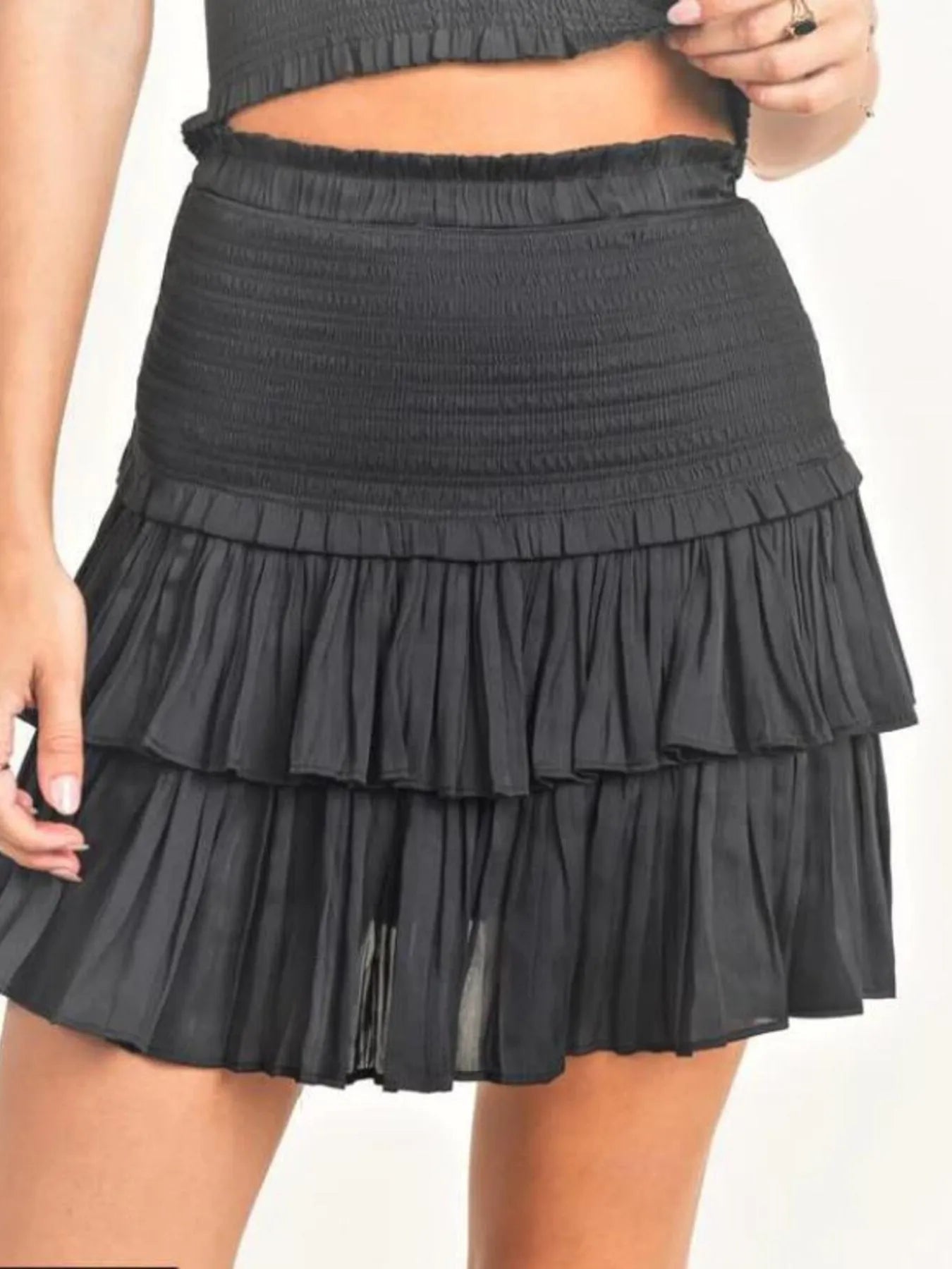 Women's Two Piece Set Cami and Skirt with Heart Shaped Neckline