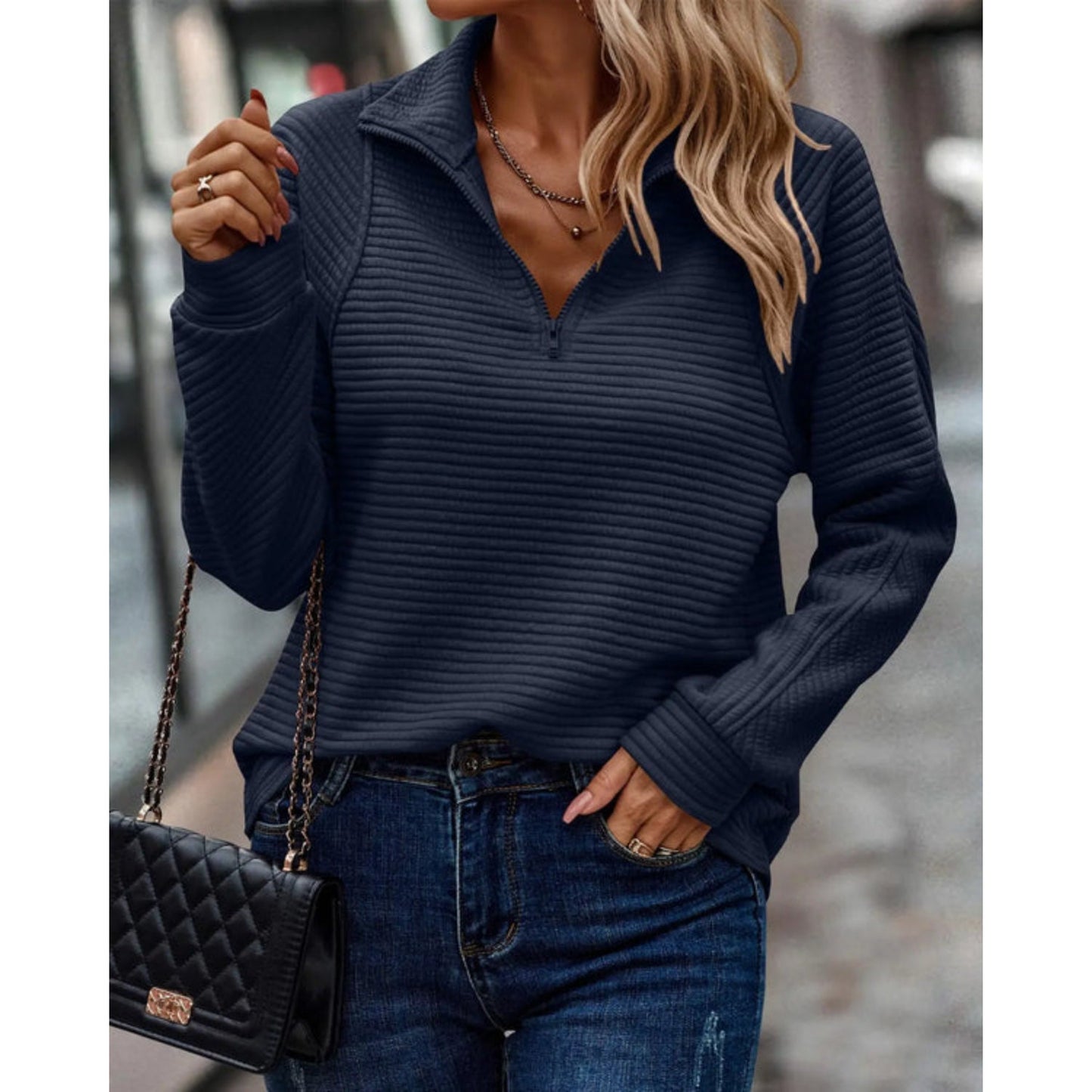 Women's V-Neck Sweater Elegant Style