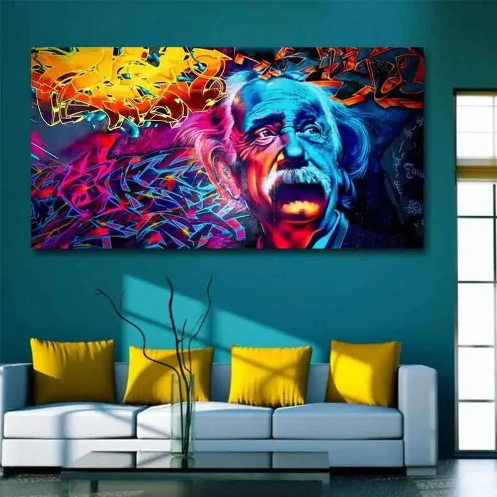 Einstein Graffiti Canvass Wall Art