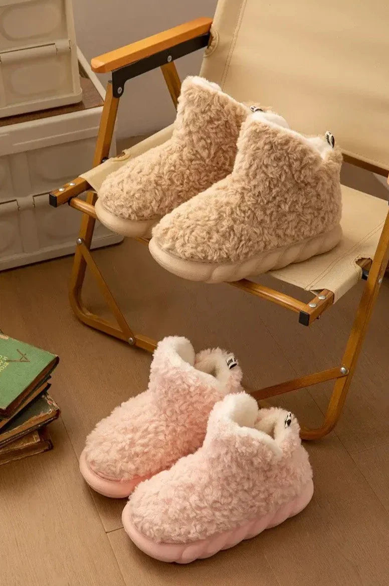 Fluffy fleece booties