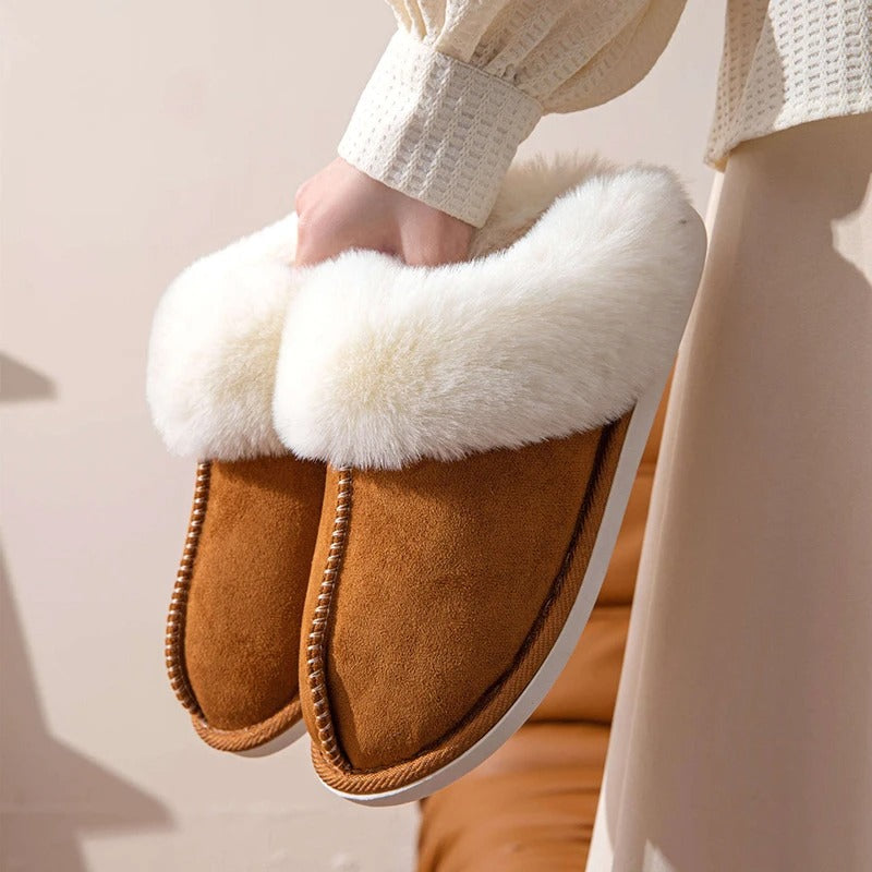 Fluffy warm slippers for women