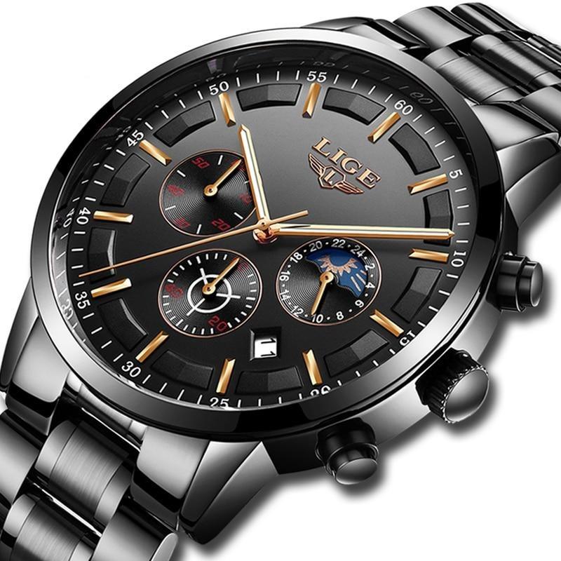 Military Black Steel Watch