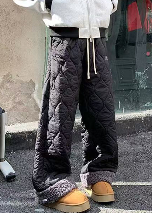 Men's Fleece Trousers with Pockets and Patchwork