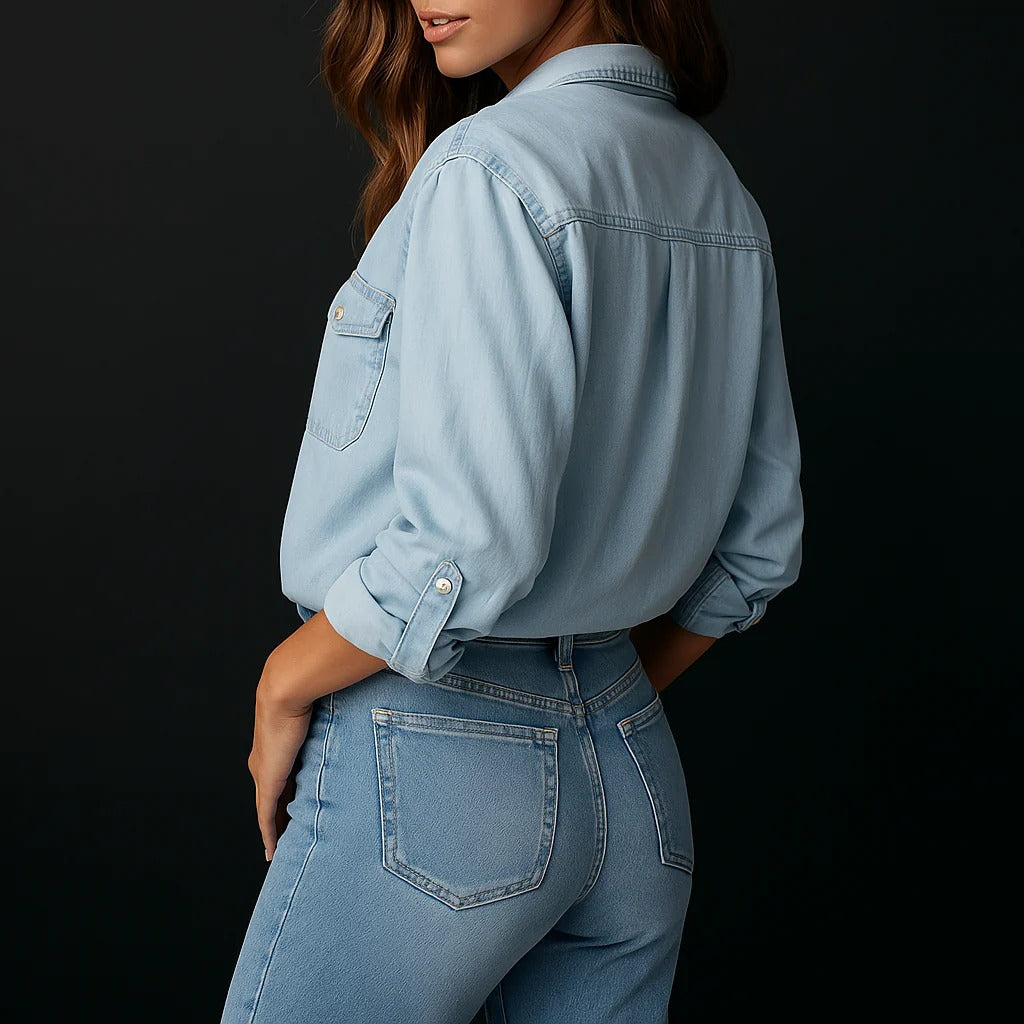 Ladies Denim Shirt With Buttons
