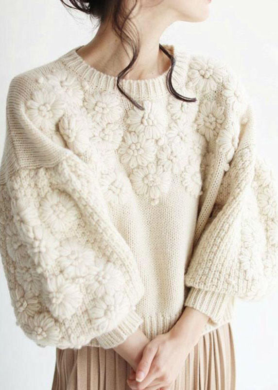 Ladies' Knitted Sweater with Embroidery