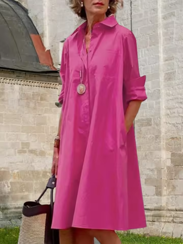 Ladies Shirt Dress Casual Polyester Blend for Summer Dresses and Dresses Ladies