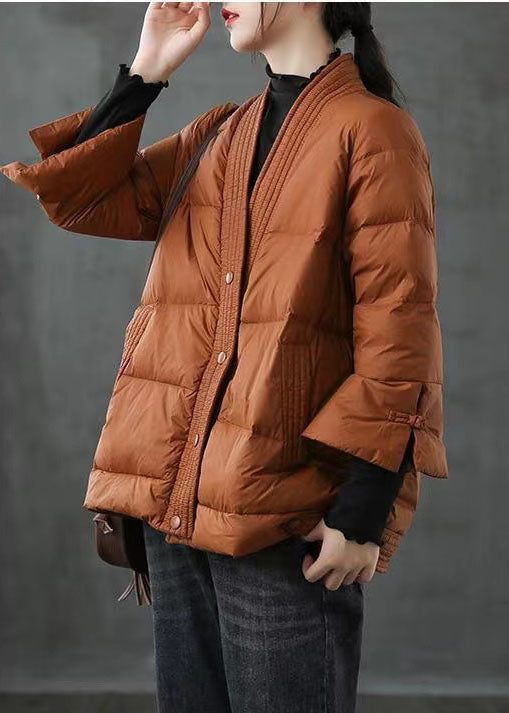 Ladies Winter Coat With V-Neck And Buttons