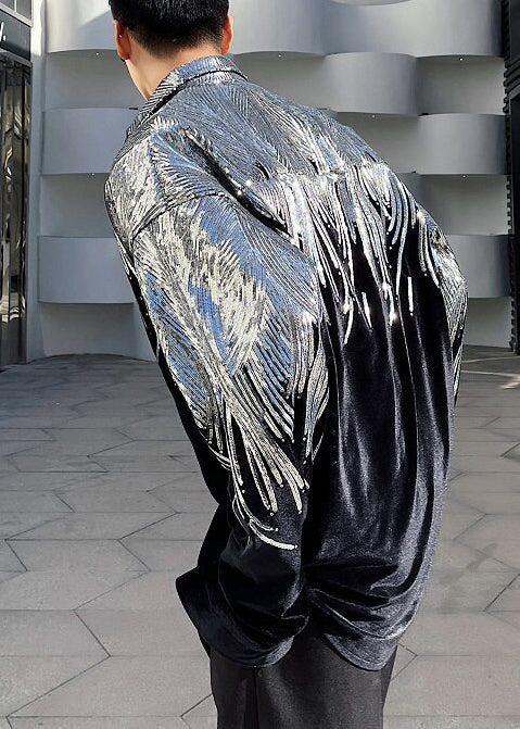 Men's Oversized Coat with Sequined Detail for Fall 4