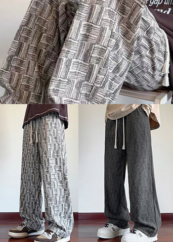 Men's Oversized Plaid Pants Casual Fall Style 4