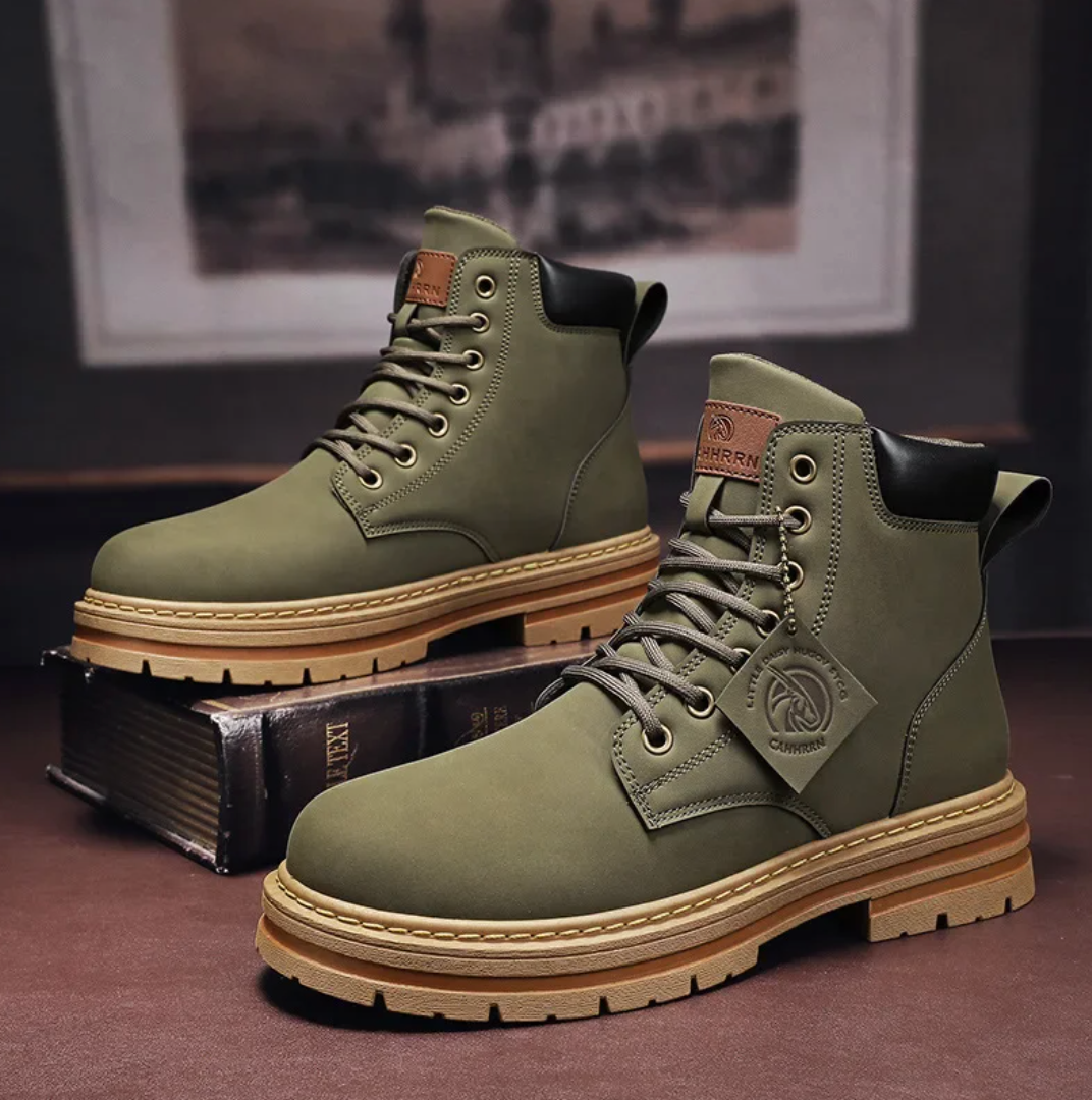 Men's Boots Patchwork Design Leather