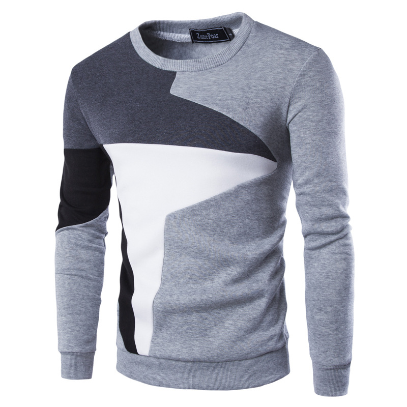 Men's Colour Block Sweater Circle Neckline High Quality Fabric