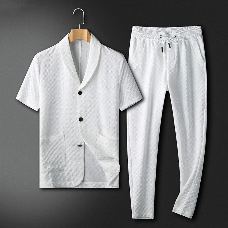 Men's Costume Two-piece Modern Geometric Polyester