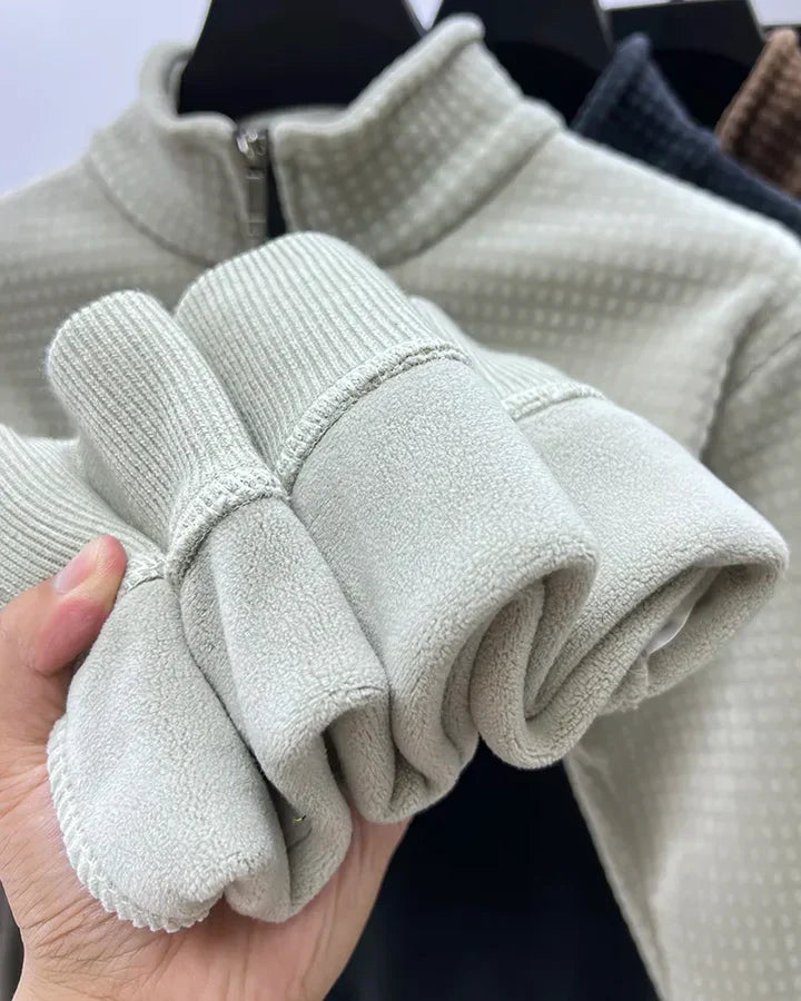 Men's Half Zip Sweater ArtAlpaca Fleece Modern Sweater