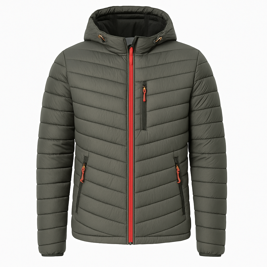 Men's Hooded Quilted Jacket with Modern Style