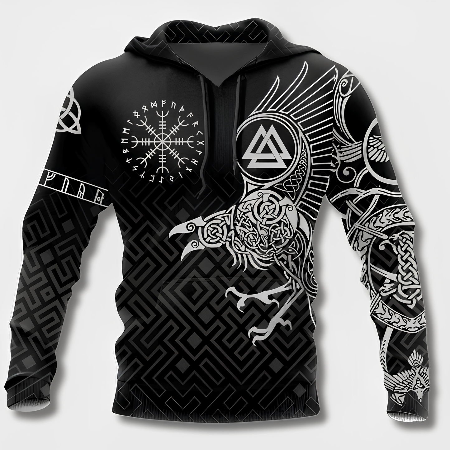 Men's Hoodie Viking Style with Cotton Hoodie