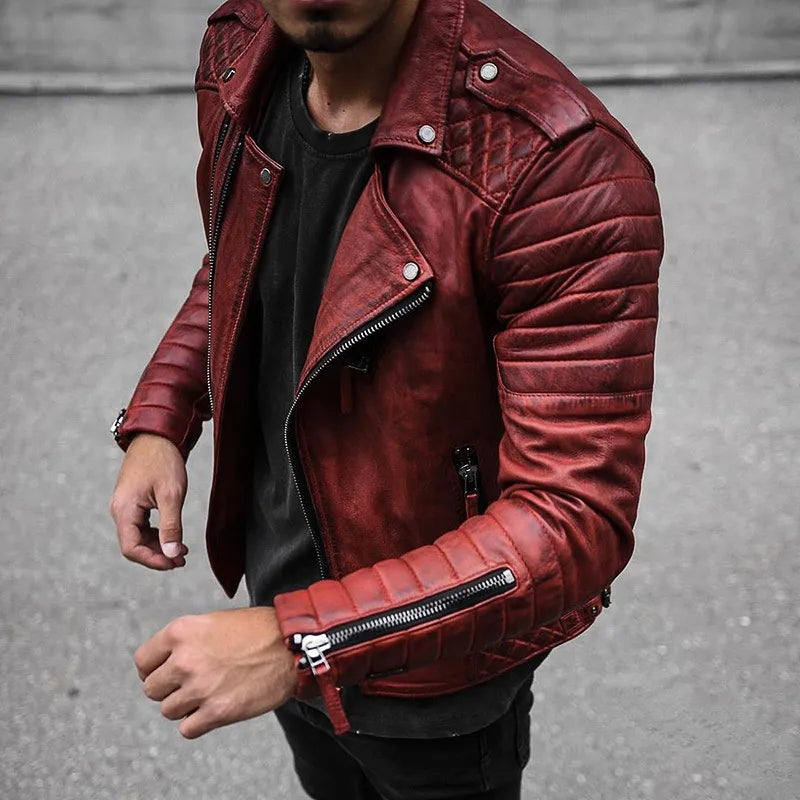 Men's Jacket Leather Stylish Urban Design Leather Style