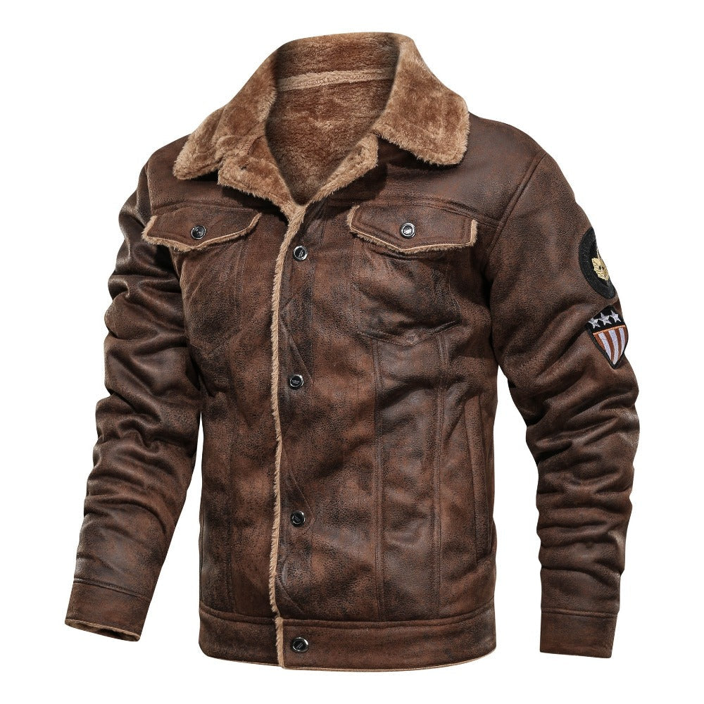 Men's Jacket with Sherpa lining and Rugged Style
