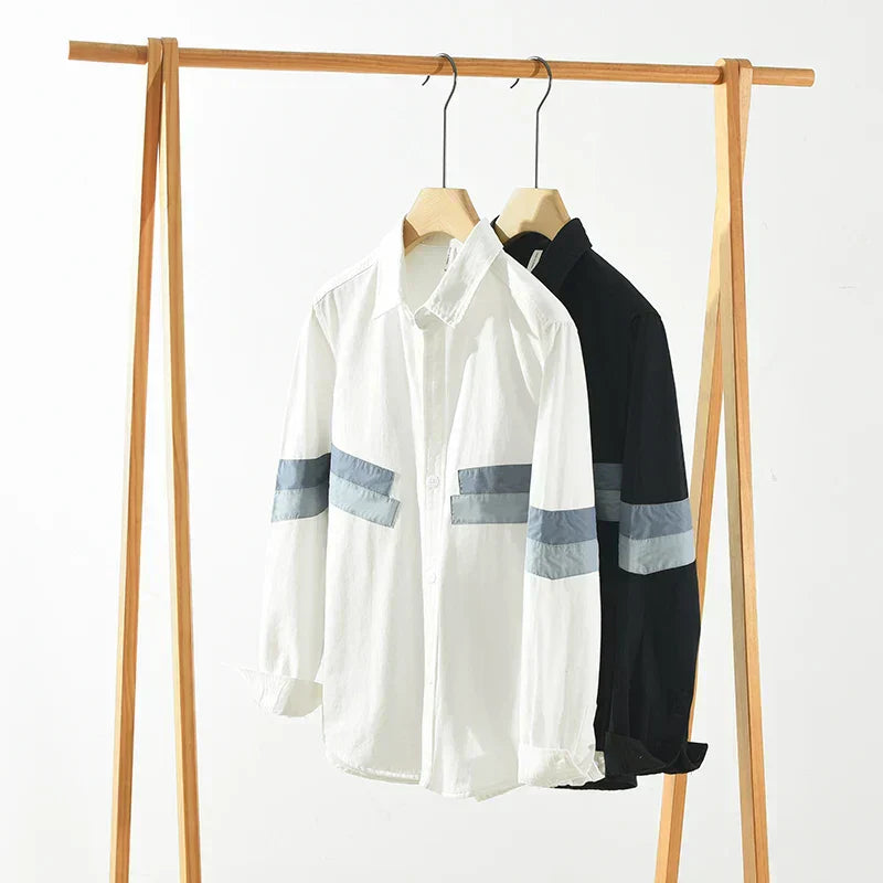 Men's Patchwork Casual Fit Cotton Shirt