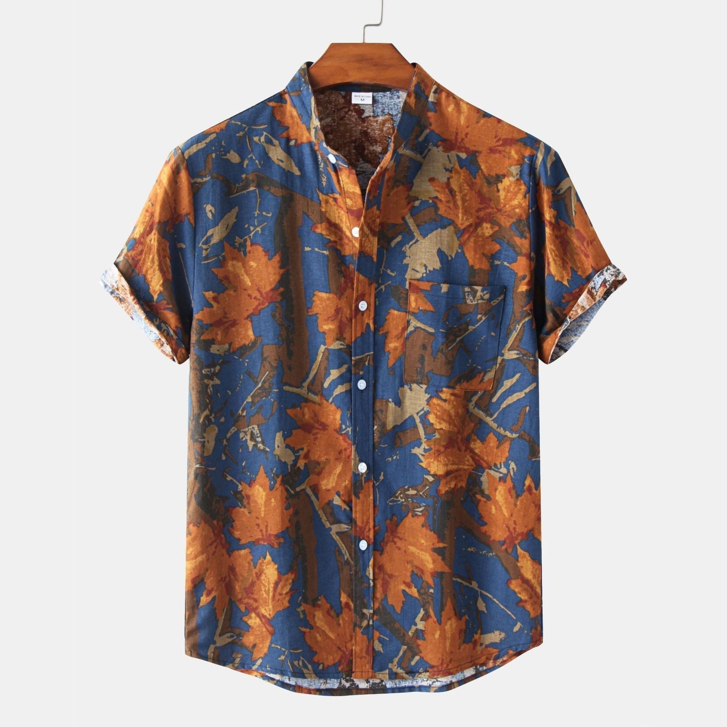 Men's Polo with Vibrant Print Casual Cotton