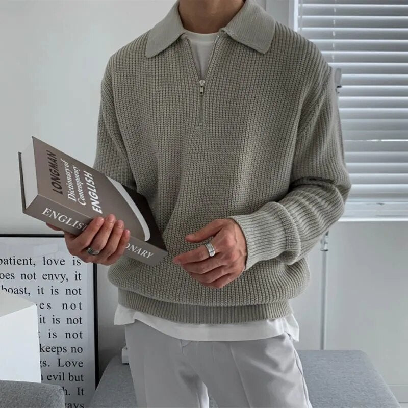 Men's Polo with Zipper in Kashmir