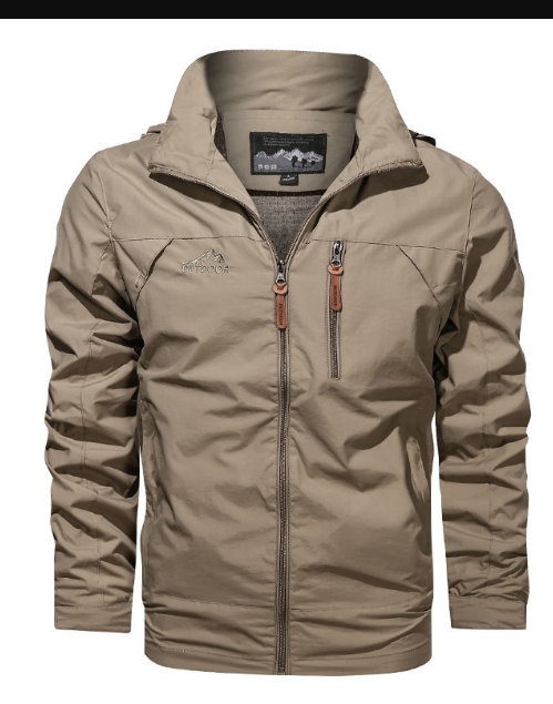 Men's Raincoat Waterproof With Adjustable Hood For Outdoor Activities