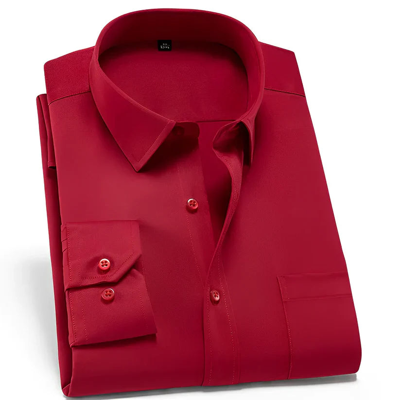 Men's Shirt Wrinkle-Free Stretch Material Modern Comfort