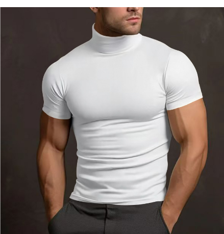 Men's Short-sleeved Turtleneck Modern