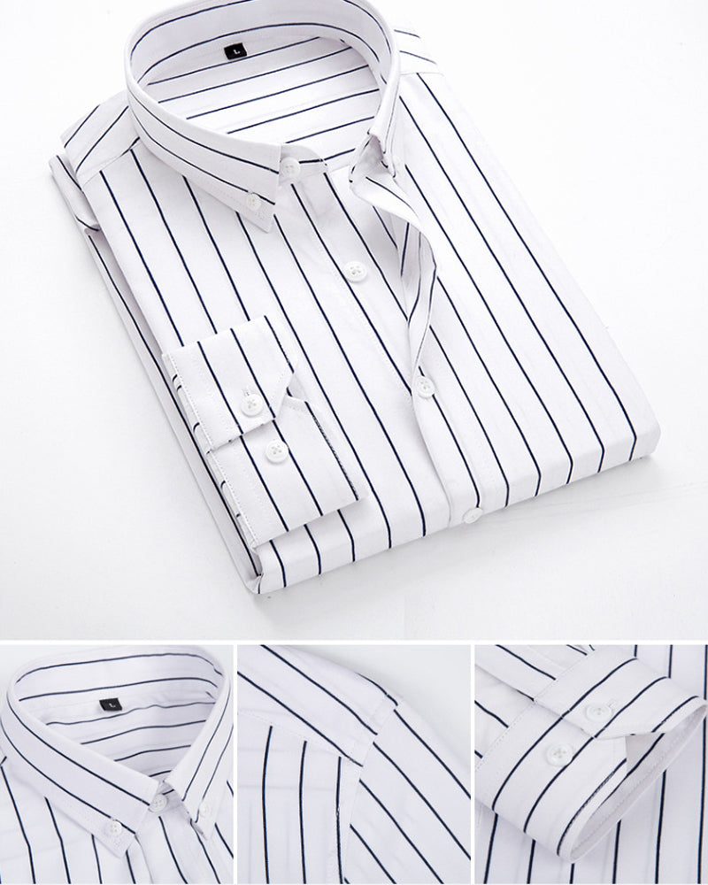 Men's Striped Modern Shirt for Business Occasions