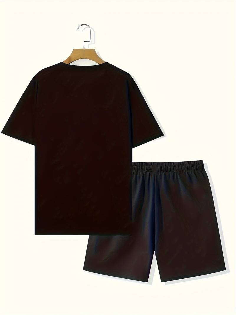 Men's Summer Set T-shirt and Shorts Breathable Cotton