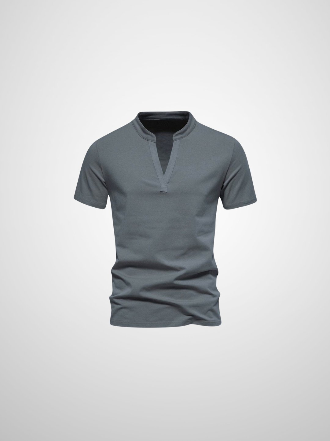 Men's V-neck cotton casual short-sleeved polo shirt