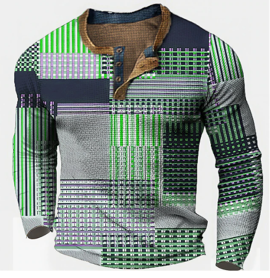 Men's Waffle Textured Sweater Stylish Cotton Blend