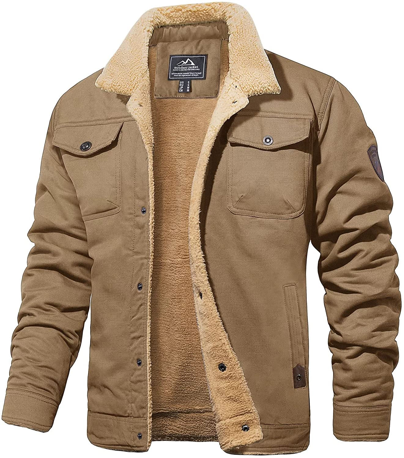 Men's Winter Jacket Sherpa-foring Water-repellent Robust