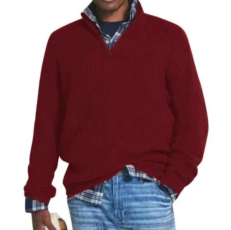Men's Zipped Knitted Sweater