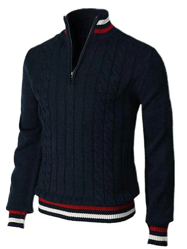 Men's Zipped Sweater Stylish Knitted Soft Material