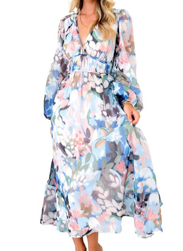 Women's Maxi Dress Floral Print Breathable for Summer Occasions