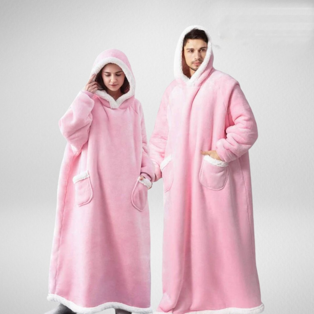 Oversized Blanket Hoodie With Sherpa Lining For Women Microfleece