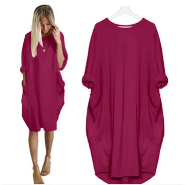 Oversized Dress with Pocket Details for Women