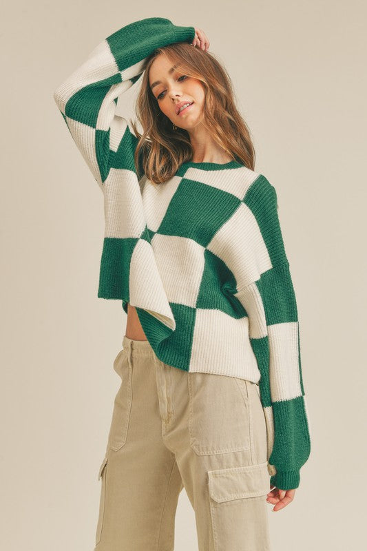 Oversized Pullover Check pattern