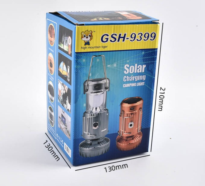 Portable solar lantern fan