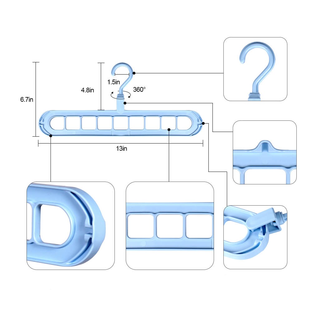 Space-saving 9-hole hanger
