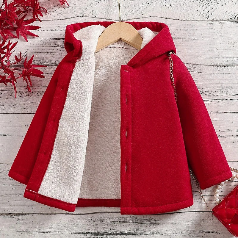 Thickened fleece jacket for children with hood
