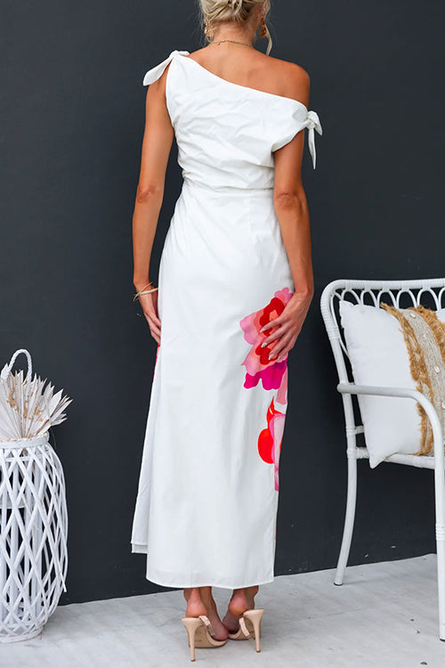 Women's Maxi Dress Asymmetric with Side Slit